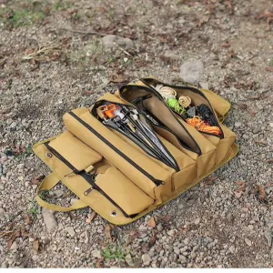 حقيبة أدوات محمولة متعددة الجيوب ، حقيبة لف . Portable Multi-Pocket Tool Bag, Heavy Duty Canvas Tool