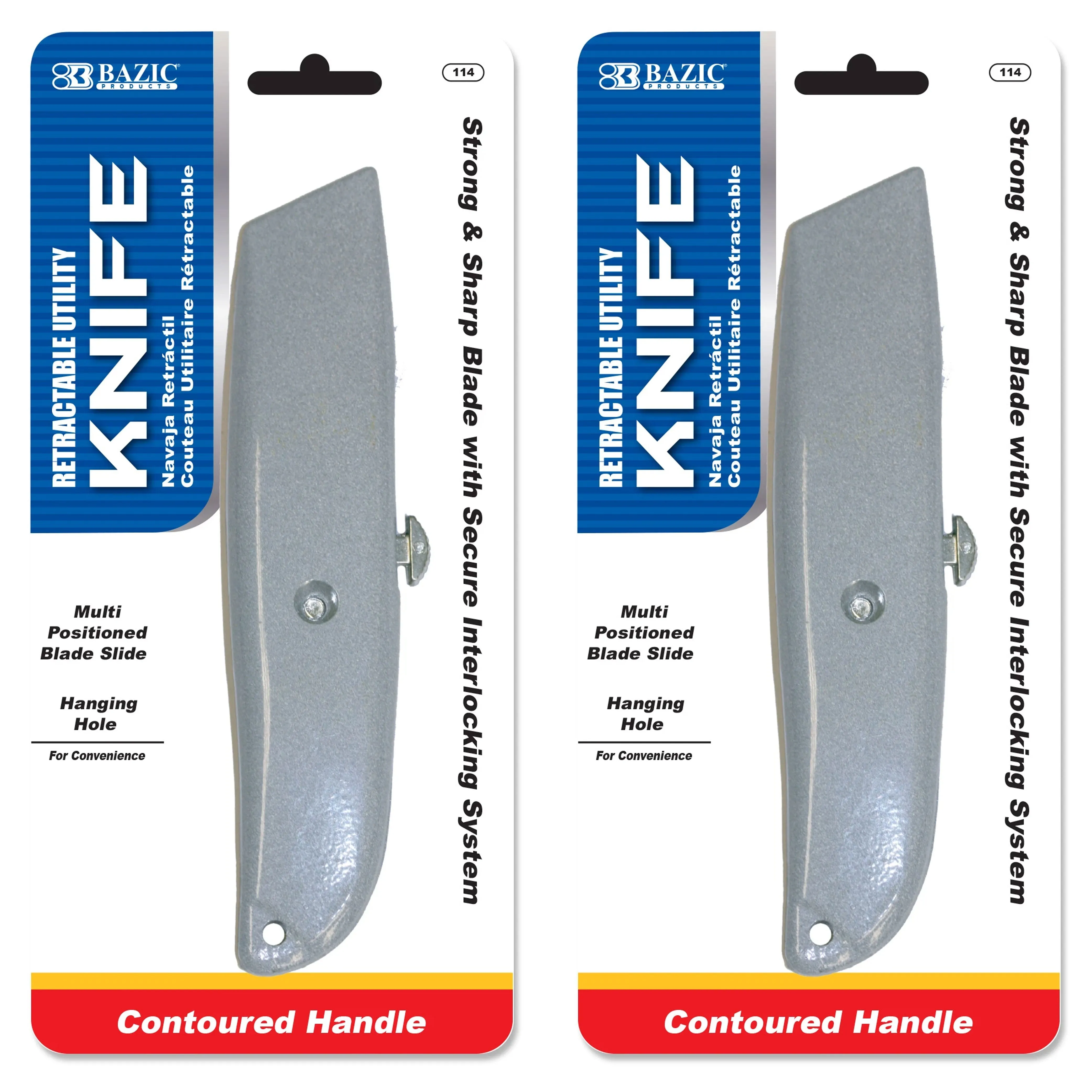 2 Retractable Heavy Duty Utility Knife Box Cutter Multipurpose Razor Sharp Blade