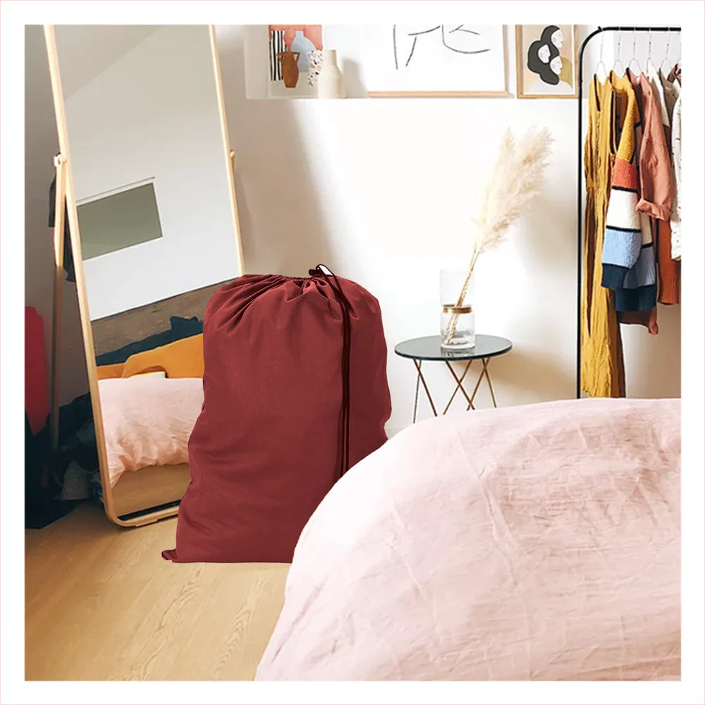 4 Pc Jumbo Laundry Hamper Drawstring Bag Heavy Duty Clothes Storage Home 28x36