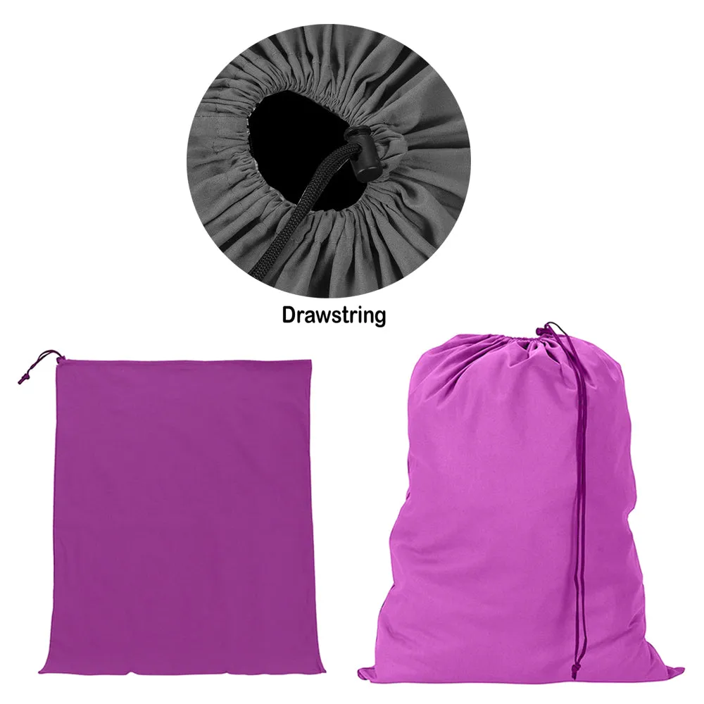 4 Pc Jumbo Laundry Hamper Drawstring Bag Heavy Duty Clothes Storage Home 28x36
