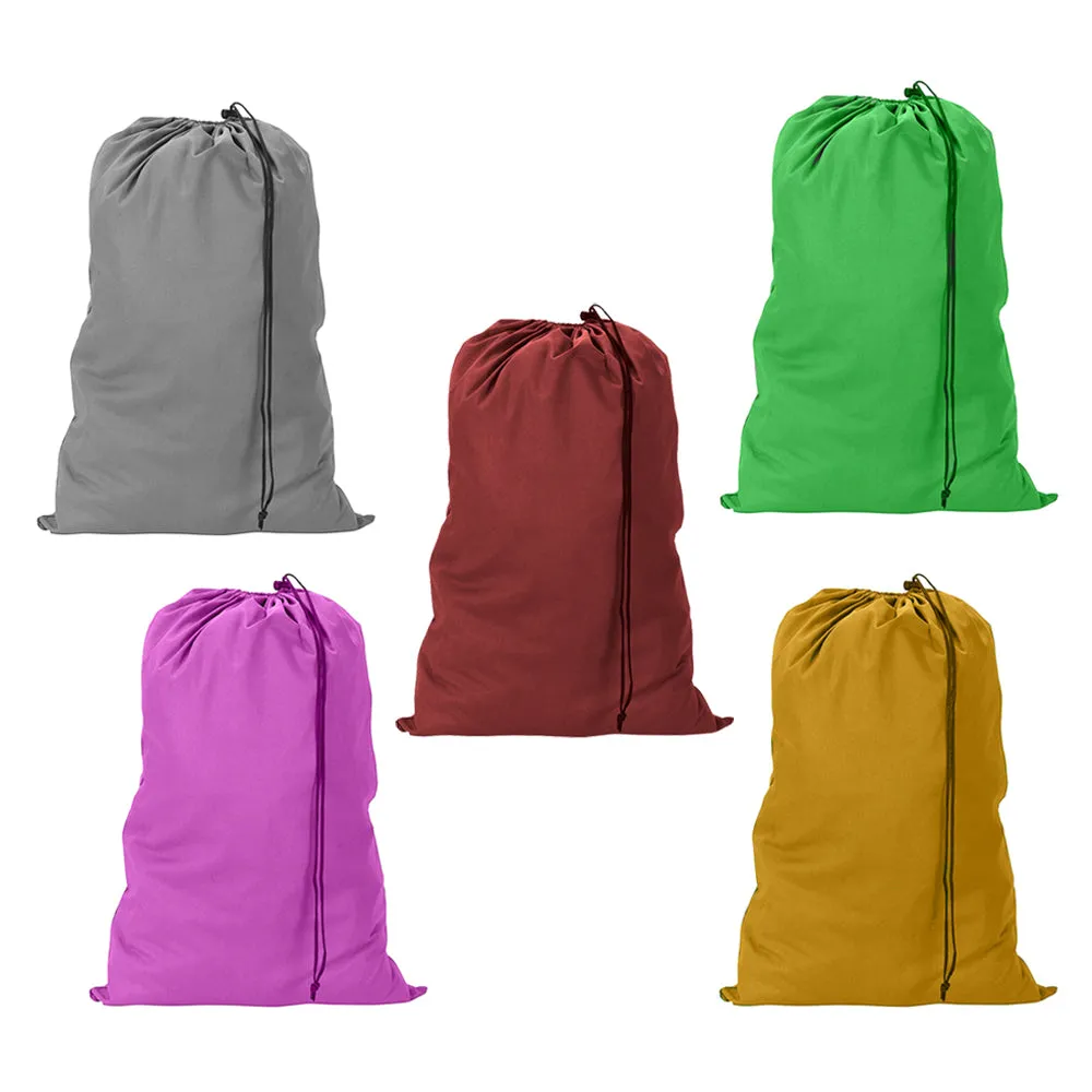 4 Pc Jumbo Laundry Hamper Drawstring Bag Heavy Duty Clothes Storage Home 28x36