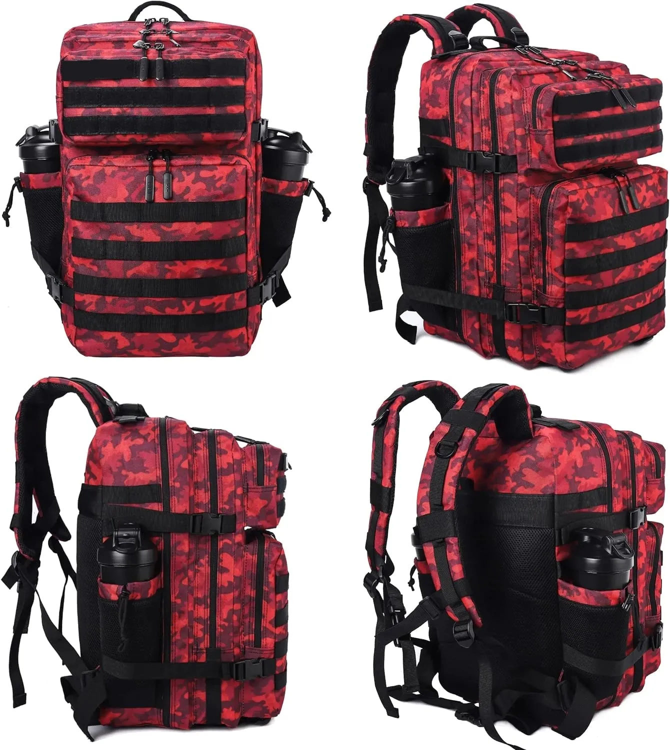 45L 3P Military Molle "Red Camouflage" Tactical Backpack