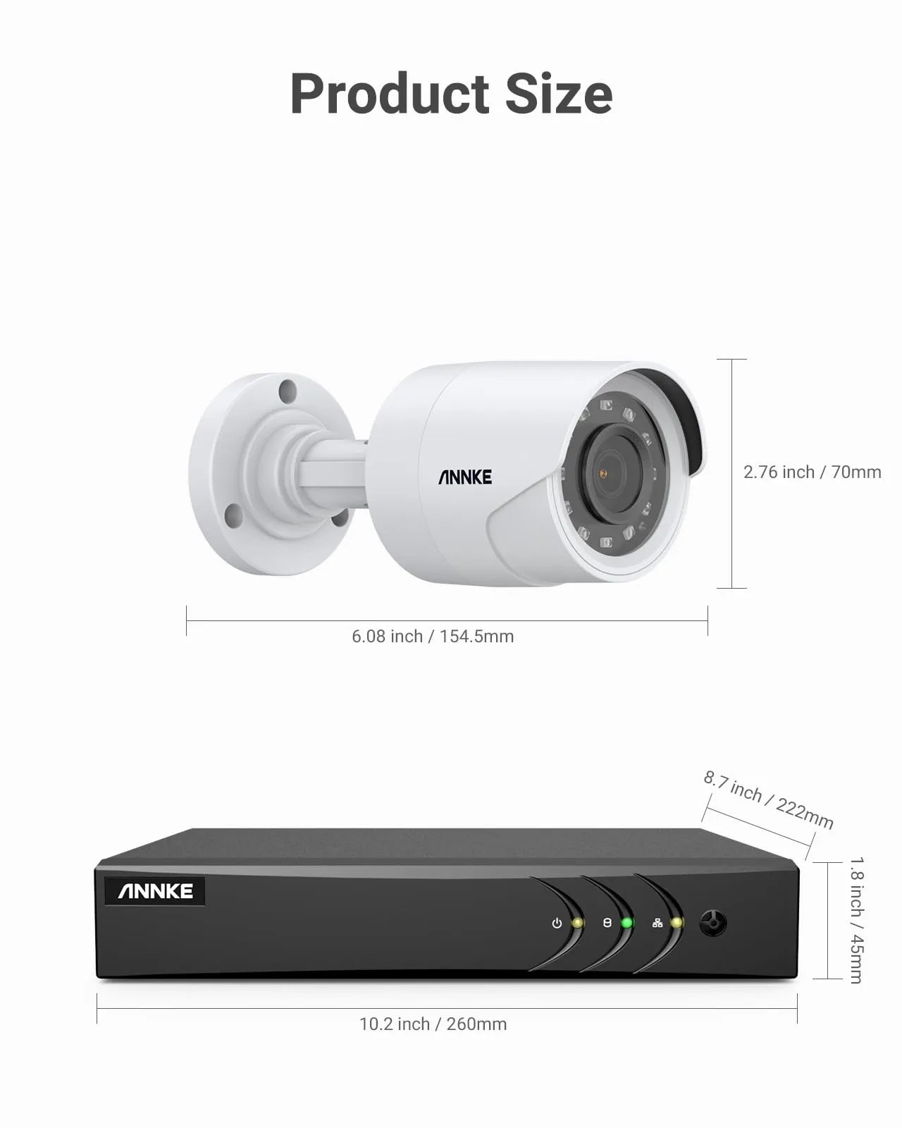 ANNKE 3K Lite Wired Security Camera System with AI Human/Vehicle Detection, H.265  8CH Surveillance DVR with 1TB Hard Drive and 8 x 1080p HD Outdoor CCTV Camera, 100 ft Night Vision, Remote Access