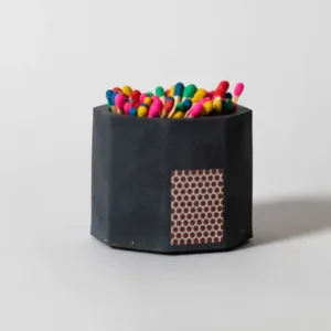Black Match Holder w/ Striker and Rainbow Matches