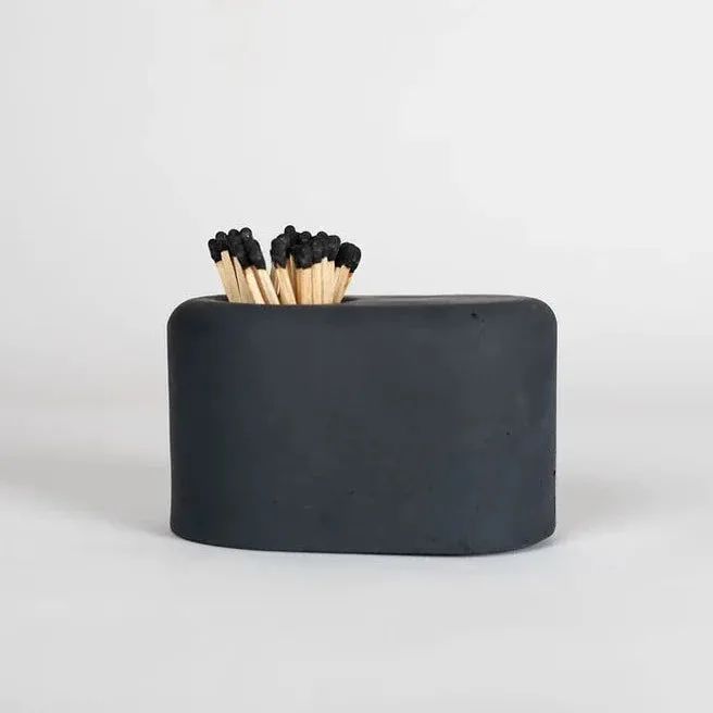 Black Streamliner Match Holder with Matches