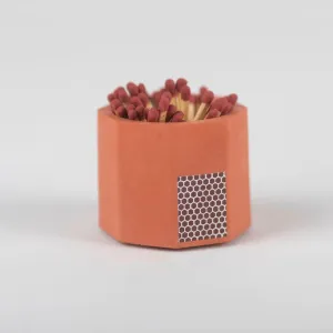 Brick Match Holder w/ Striker and Burgundy Matches