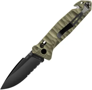 C.A.C. Utility Axis Lock OD Green Pocket Knife  (Serrated Blade)