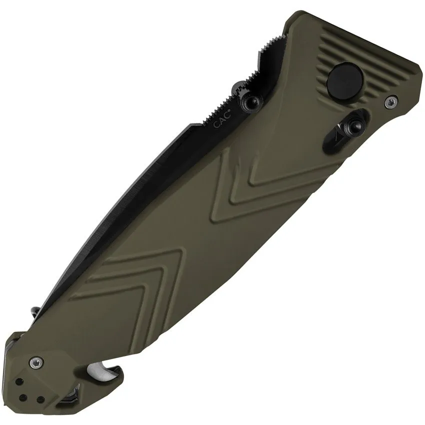 C.A.C. Utility Axis Lock Pocket Knife OD (Smooth Handle / Straight Edge)