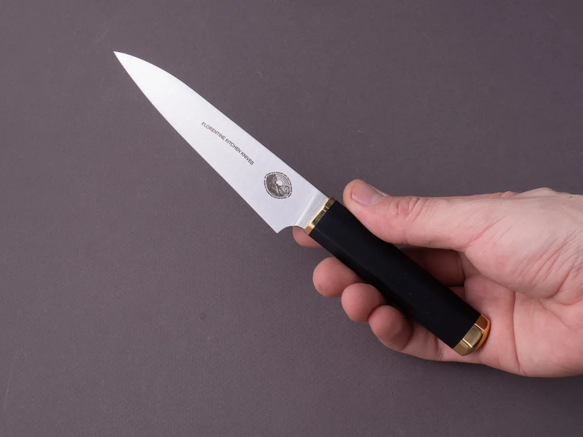 Florentine Kitchen Knives - Kedma - Paring - Stacked Black Handle