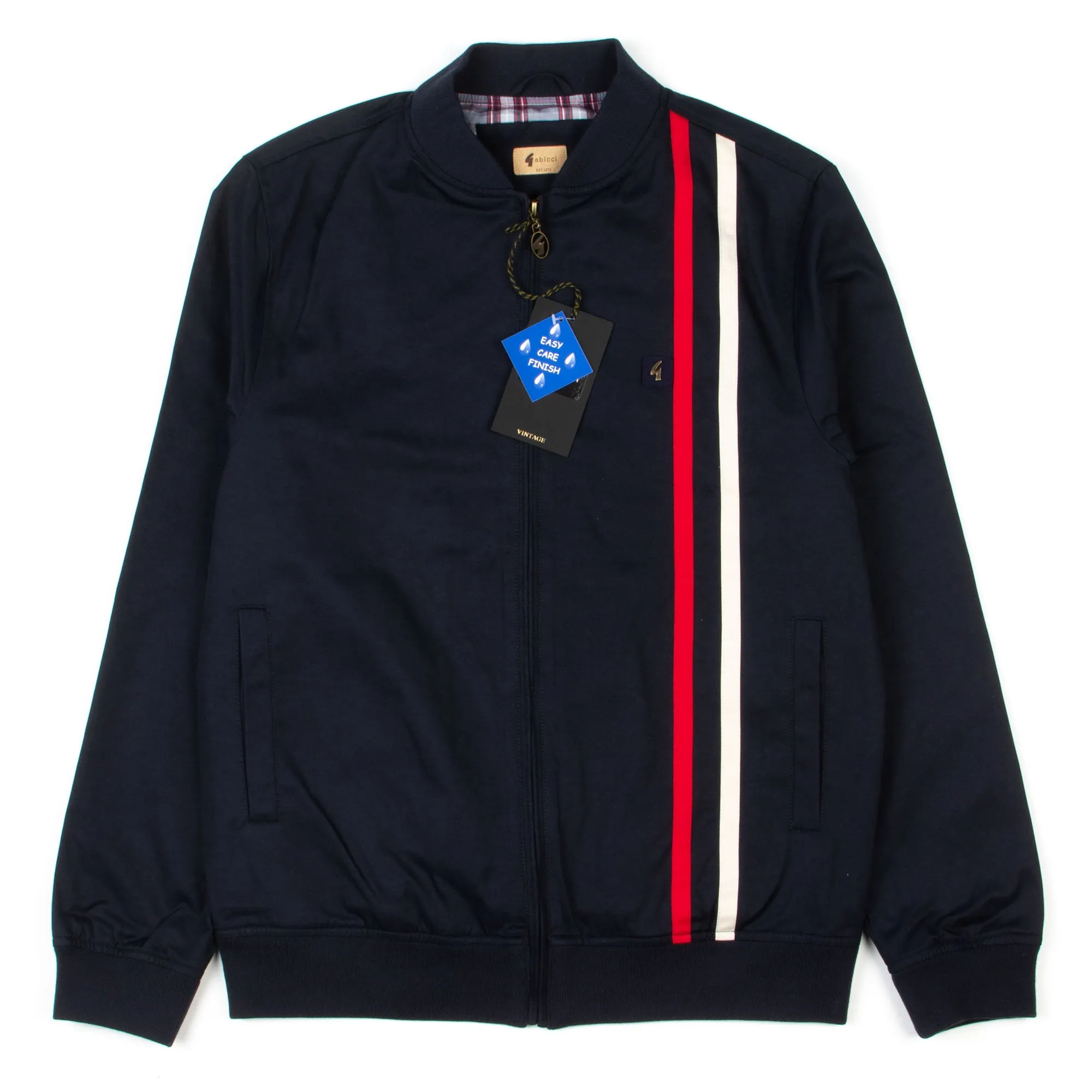 Gabicci - Griffin Jacket - 60s Mod Racer Striped Jacket Navy