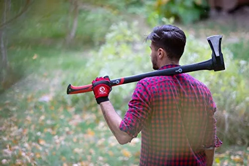 INTERTOOL 36” Splitting Axe, Wood Splitter Maul, Log Ax, Shock Absorbing Fiberglass Anti-Slip Handle with Blade Cover HT-0275