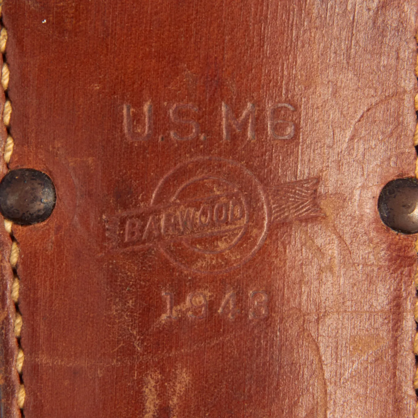 Original U.S. WWII Blade Marked M3 Fighting Knife by Camillus with 1943 Dated M6 Scabbard by Barwood