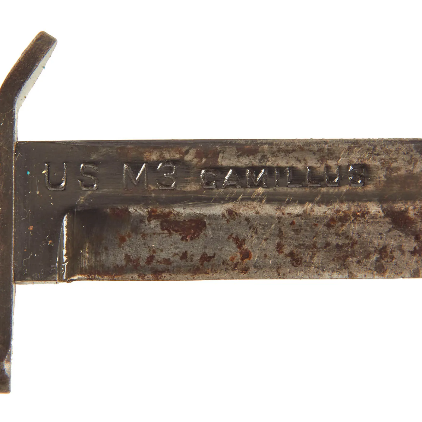 Original U.S. WWII Blade Marked M3 Fighting Knife by Camillus with 1943 Dated M6 Scabbard by Barwood