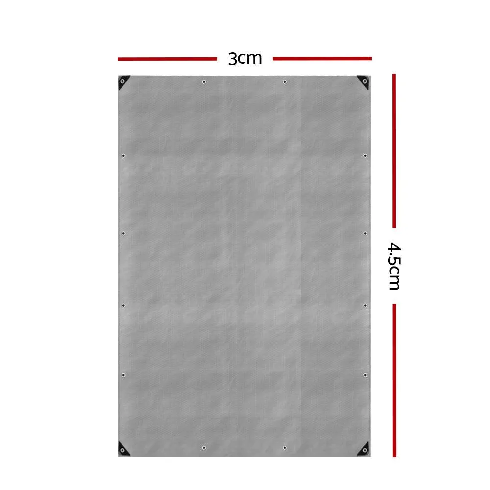 Poly Tarpaulin Heavy Duty Tarp Cover - 3M x 4.5M -180gsm Silver