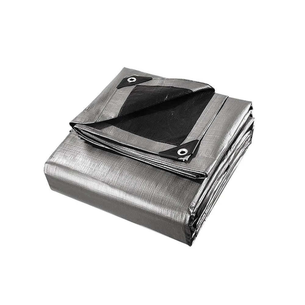 Poly Tarpaulin Heavy Duty Tarp Cover - 3M x 4.5M -180gsm Silver