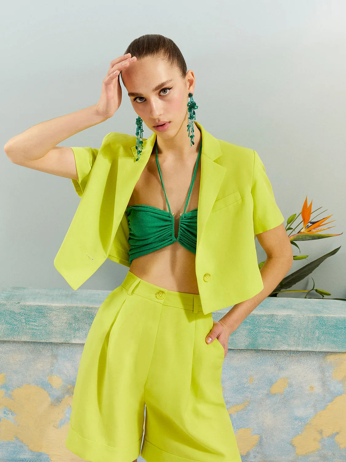 Short Sleeve Cropped Jacket