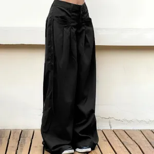 Vintage European Loose Solid Color Summer Pants