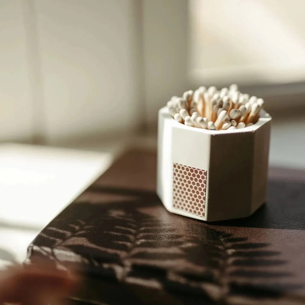 White Match Holder w/ Striker and White Matches