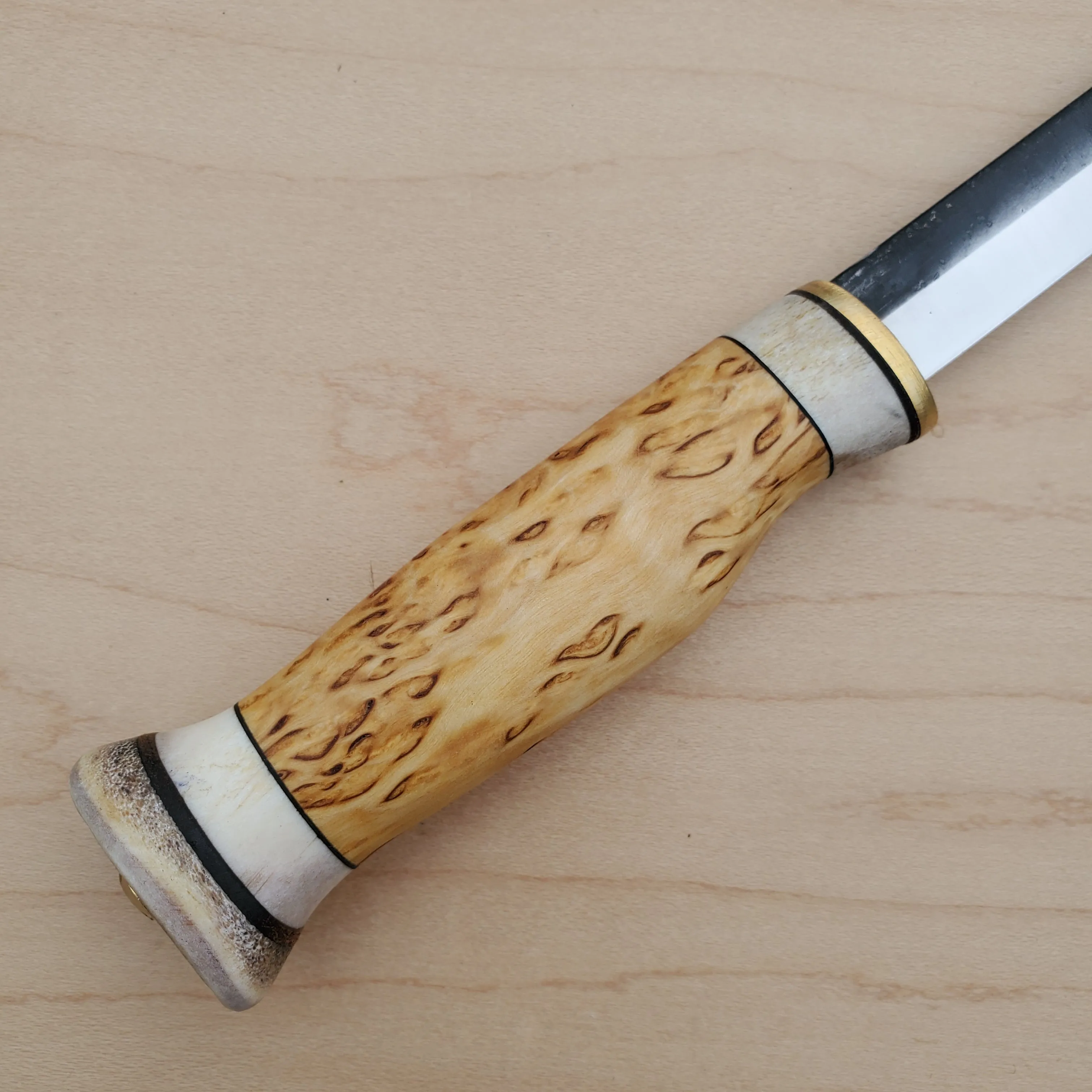 Wood Jewel Vuolu 3.25" Fixed Blade Curly Birch 23VP8