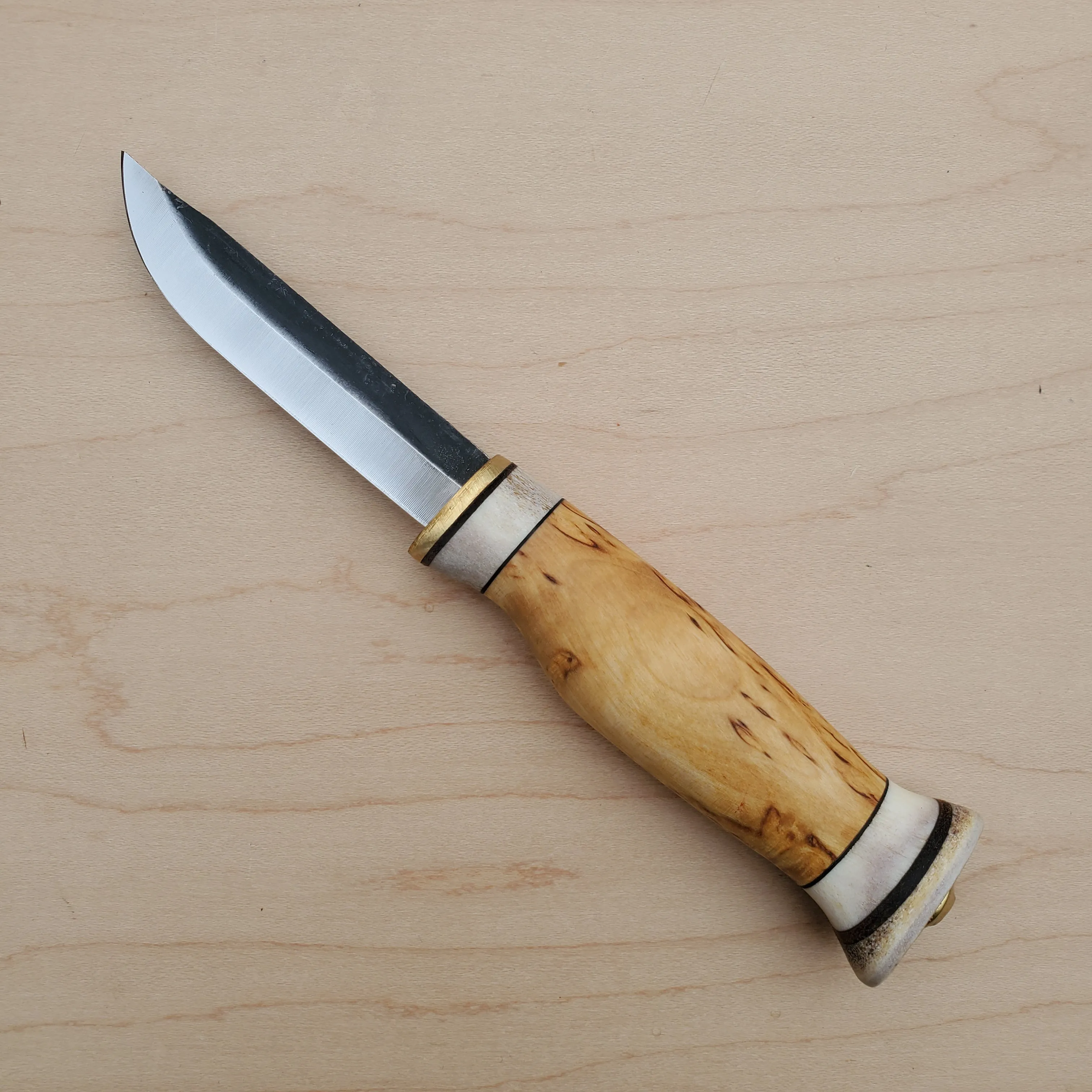 Wood Jewel Vuolu 3.25" Fixed Blade Curly Birch 23VP8