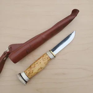 Wood Jewel Vuolu 3.25" Fixed Blade Curly Birch 23VP8