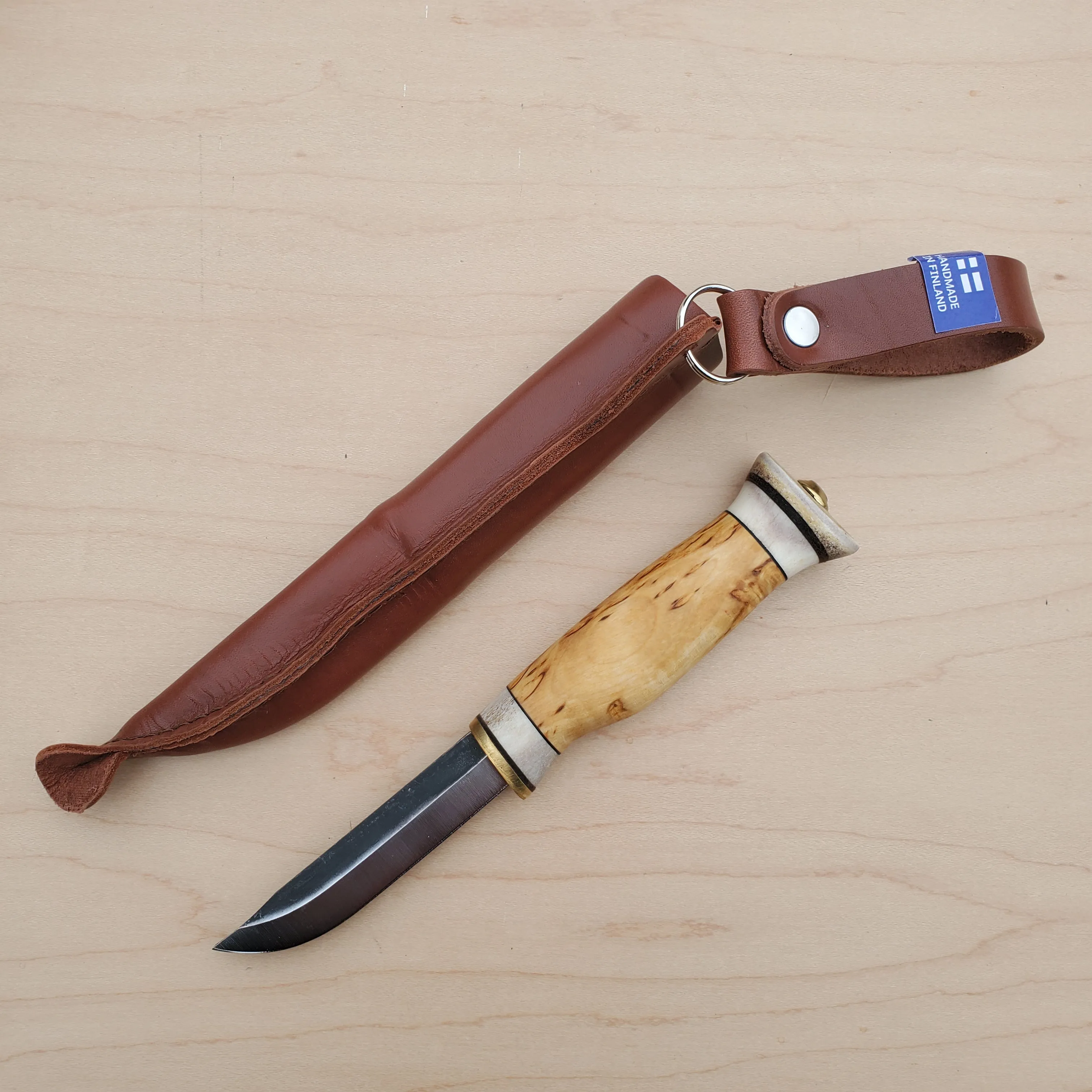 Wood Jewel Vuolu 3.25" Fixed Blade Curly Birch 23VP8