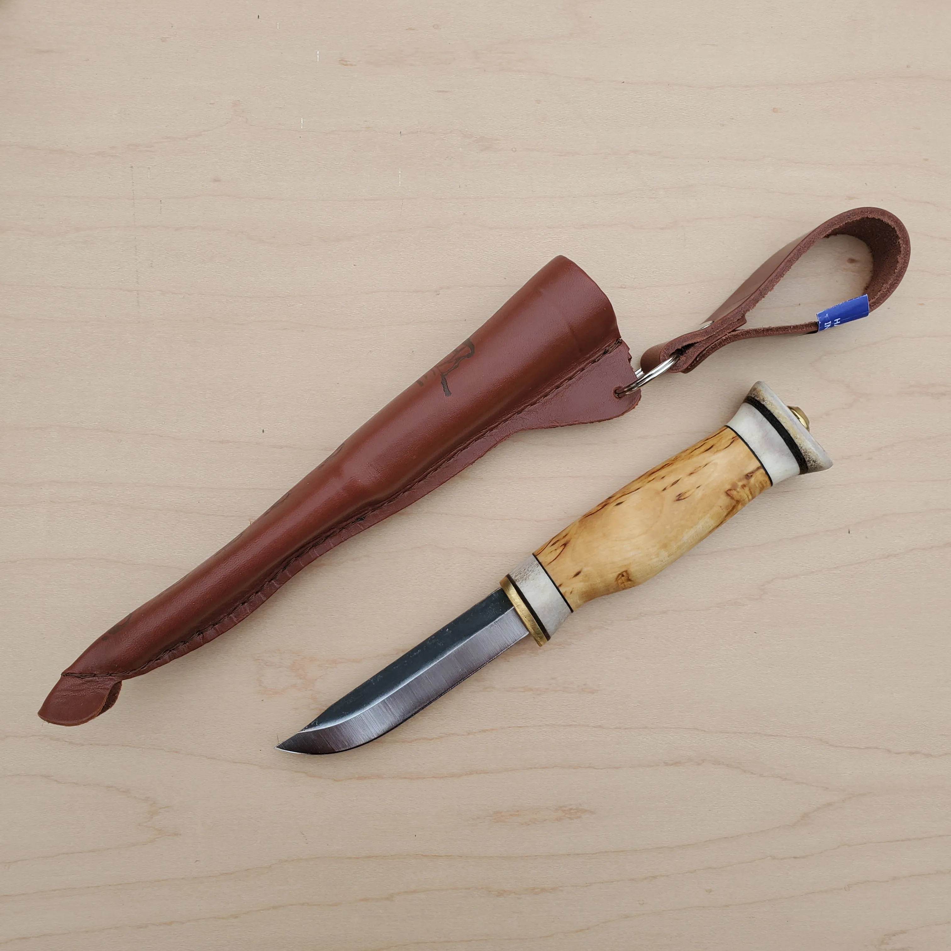 Wood Jewel Vuolu 3.25" Fixed Blade Curly Birch 23VP8